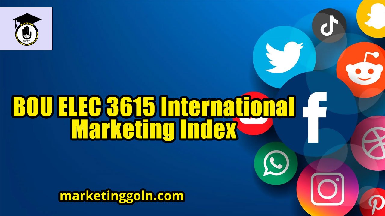 BOU MBA 1302 Principles of Marketing Index