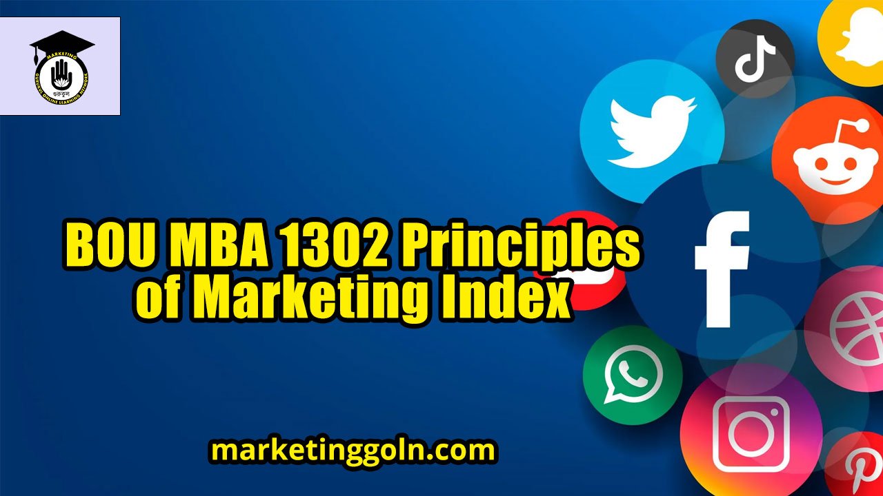 BOU MBA 1302 Principles of Marketing Index